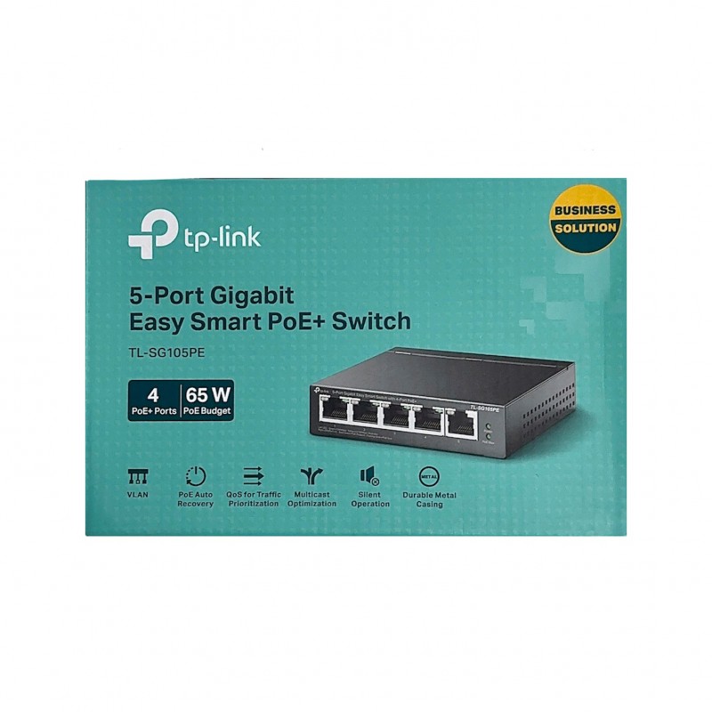 Switch 5 Portas Gerenciável PoE TL-SG105PE Tp-Link Switch 5 Portas Gerenciável PoE TL-SG105PE Tp-Link