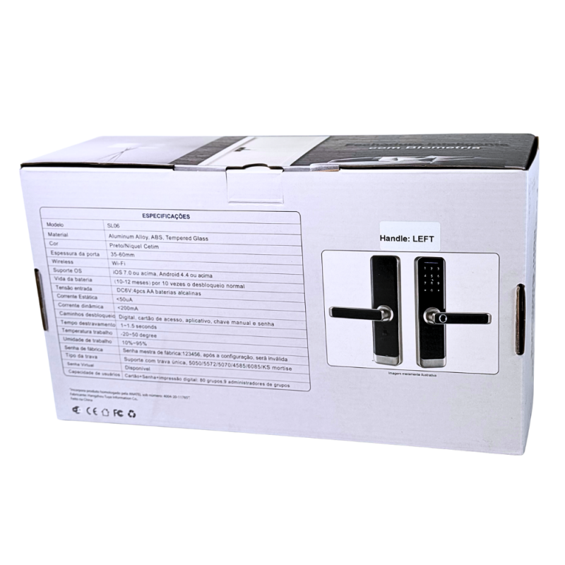 Fechadura Inteligente Wi-fi SL-06 Nova Digital Fechadura Inteligente Wi-fi SL-06 Nova Digital