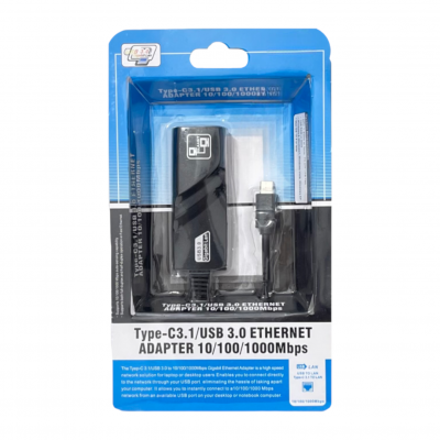 Adaptador Usb Tipo-C para RJ-45 GbE  Adaptador Usb Tipo-C para RJ-45 GbE