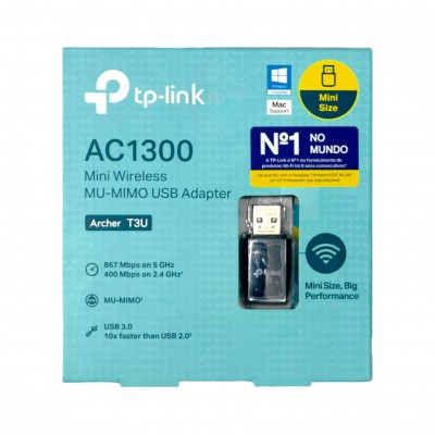 Adaptador Usb Wi-Fi AC1300Mbps Archer T3U Adaptador Usb Wi-Fi AC1300Mbps Archer T3U