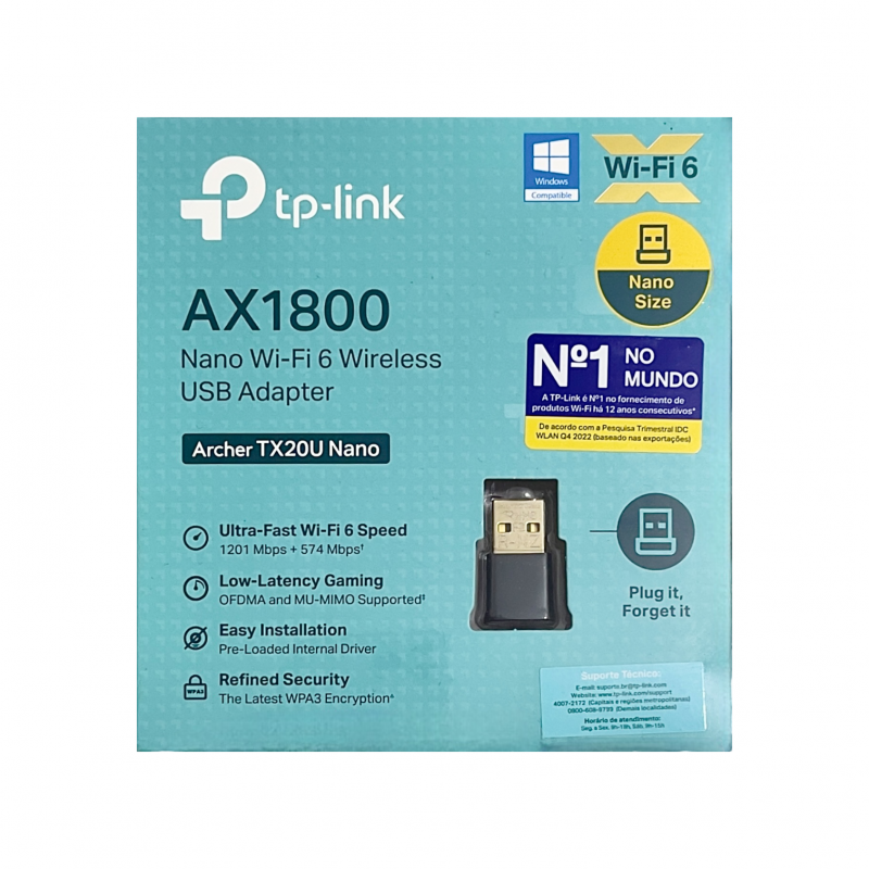 Adaptador Usb Wi-Fi AX1800 Archer TX20U Nano