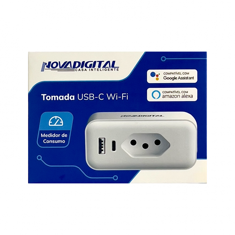 Tomada Inteligente Wi-Fi  Usb-C WK-USBC NovaDigital