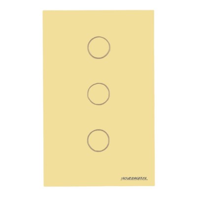 Interruptor 3 Botões Dourado 4X2 WS-US-RF Nova Digital 