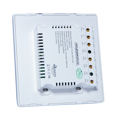 Interruptor 4 Botões Branco 4x4 SY-BR4/6-W/B Nova Digital