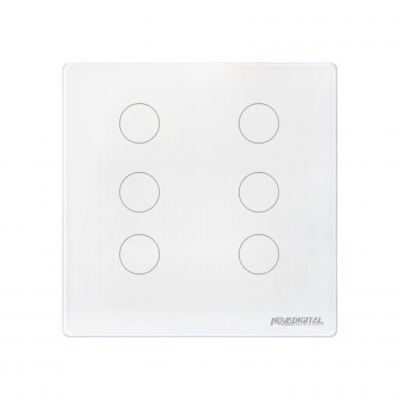 Interruptor 6 Botões Branco 4X4 SY-BR4/6-W/B Nova Digital