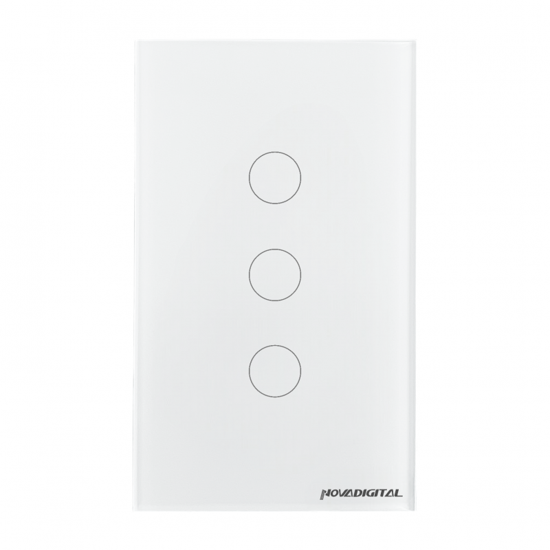 Interruptor 3 Botões Branco 4X2 WS-US-RF Nova Digital