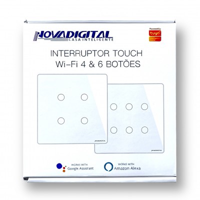 Interruptor 4 Botões Preto 4X4 WS-US4-RF Nova Digital Interruptor 4 Botões Preto 4X4 WS-US4-RF Nova Digital