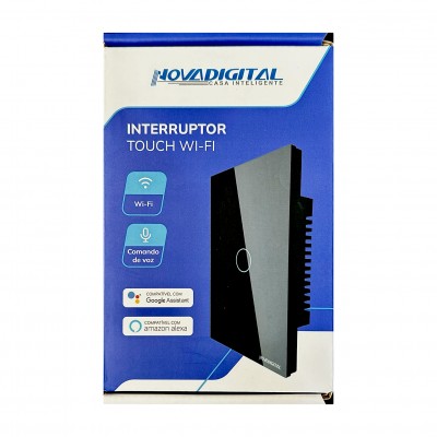 Interruptor 1 Botões Preto 4X2 Lite-WS-1 Nova Digital	