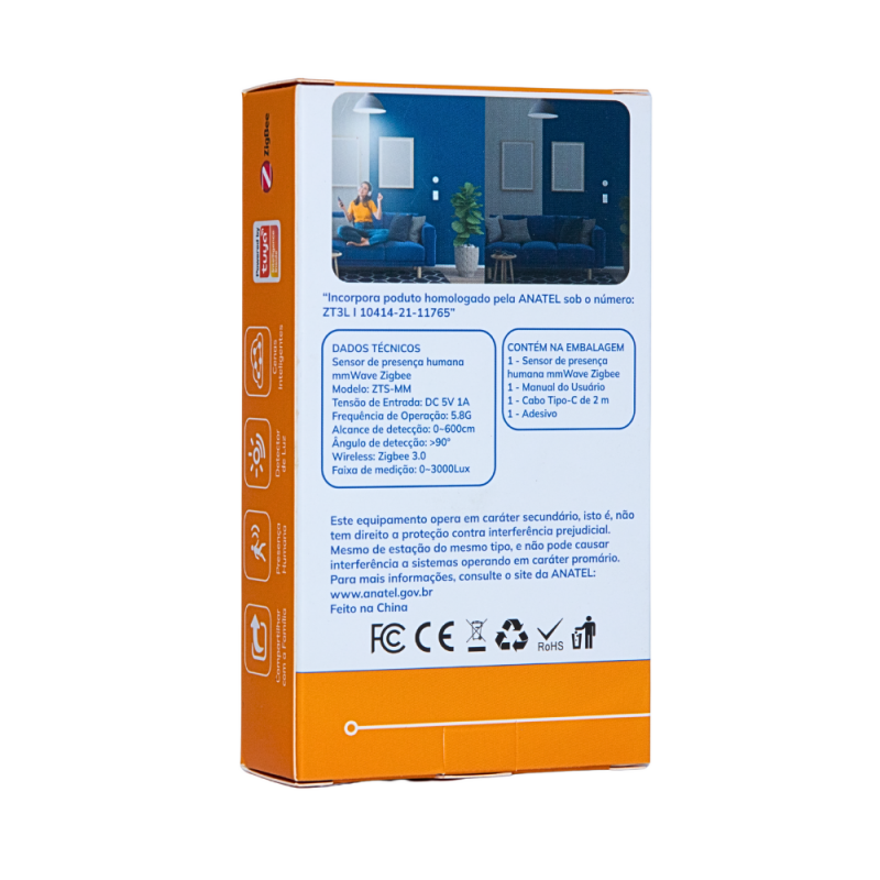Sensor de Movimento Inteligente Zigbee ZTS-MM Nova Digital Sensor de Movimento Inteligente Zigbee ZTS-MM Nova Digital