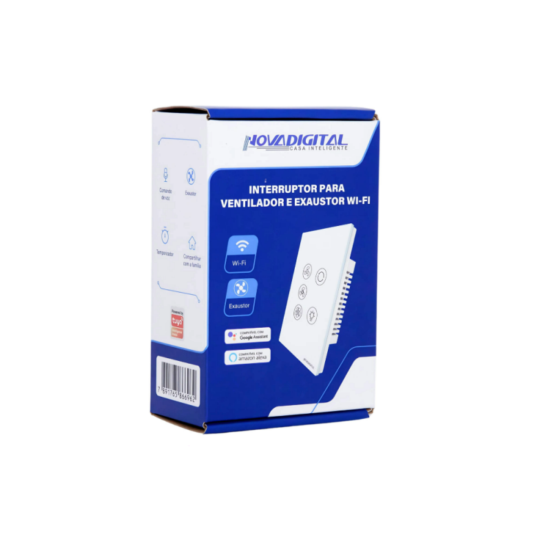 Interruptor para Ventilador e Exaustador 4x2 Branco VLK-W Nova Digital