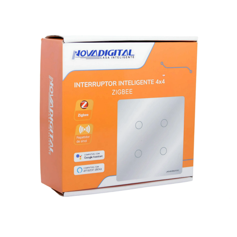 Interruptor Zigbee 4 Botões Branco 4x4 SY-ZB 4 W Nova Digital