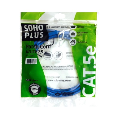 Patch Cord Cat5e 2,5M Furukawa Sohoplus Azul Claro 35103001