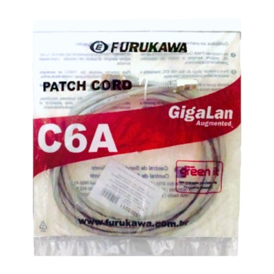Patch Cord Cat6A 2,5M Furukawa Gigalan Cinza Blindado 35085011/ 35085442 Patch Cord Cat6A 2,5M Furukawa Gigalan Cinza Blindado 35085011/ 35085442