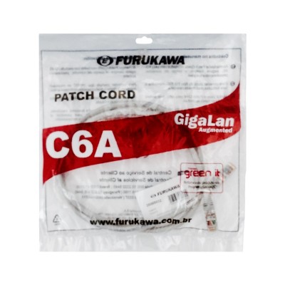 Patch Cord Cat6A 1M Furukawa Gigalan Cinza Blindado 35085032 Patch Cord Cat6A 1M Furukawa Gigalan Cinza Blindado 35085032