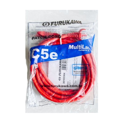 Patch Cord Cat5e 2,5M Furukawa Multilan Vermelho 35103304