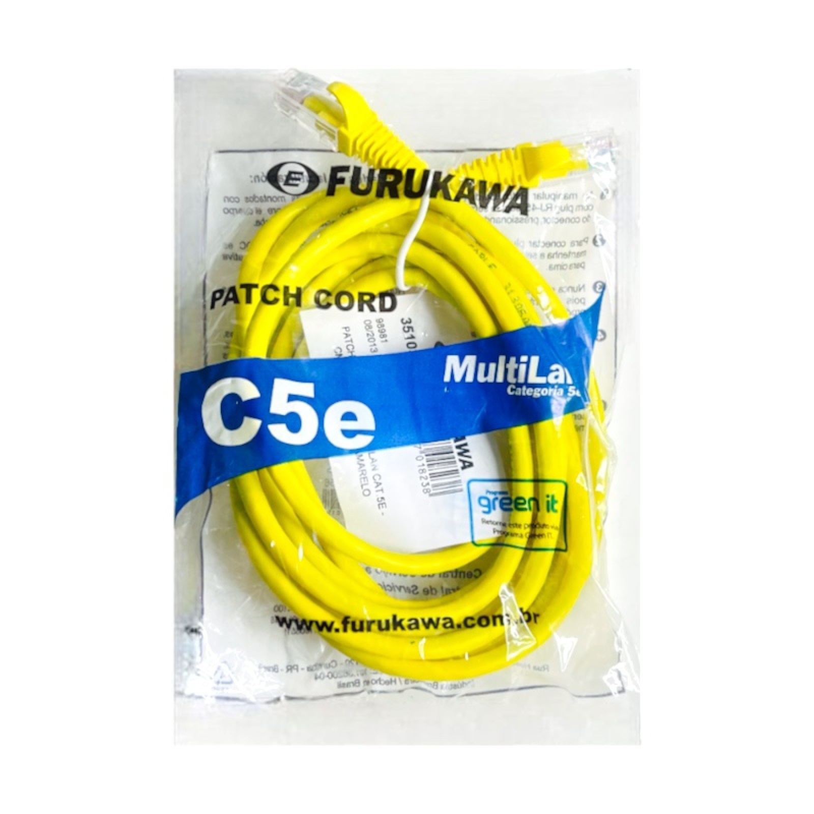 Patch Cord Cat5e 2,5M Furukawa Multilan Amarelo