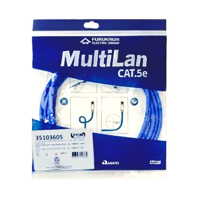 Patch Cord Cat5e 3M Furukawa Multilan Azul Patch Cord Cat5e 3M Furukawa Multilan Azul
