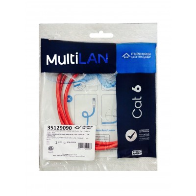 Patch Cord Cat6 1,5M Furukawa Multilan Vermelho 35129090