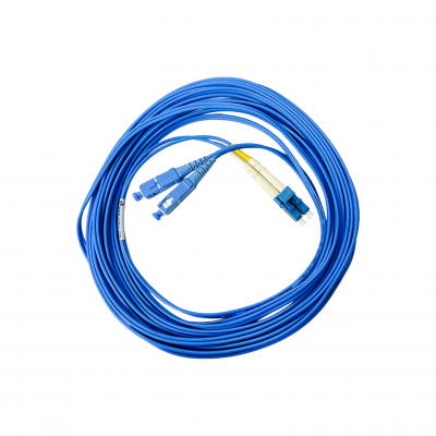 Cordão Óptico Duplex 9/125 Monomodo SC-PC/ LC-PC 15M Azul Cordão Óptico Duplex 9/125 Monomodo SC-PC/ LC-PC 15M Azul
