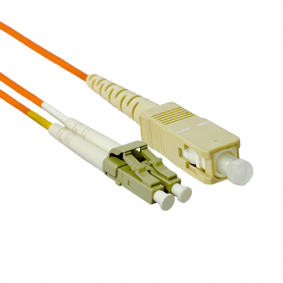 Cordão Óptico Duplex Multímodo SC-PC/ LC-PC 10M Laranja