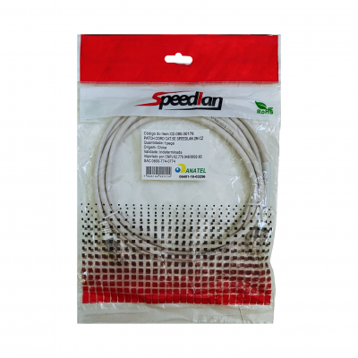 Patch Cord Cat5e 2M Cinza SpeedLan