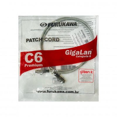 Patch Cord Cat6 1M Furukawa Gigalan Cinza 35124010 Patch Cord Cat6 1M Furukawa Gigalan Cinza 35124010