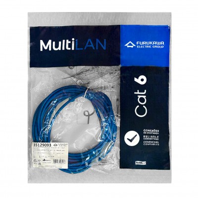 Patch Cord Cat6 5M Furukawa Multilan Azul 35129093 Patch Cord Cat6 5M Furukawa Multilan Azul 35129093
