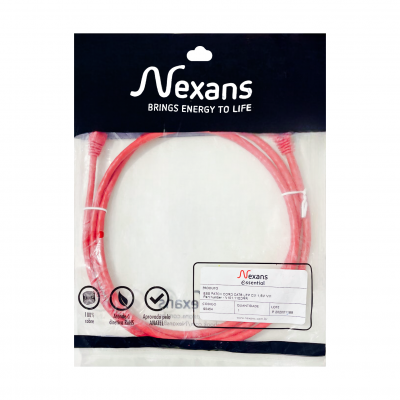 Patch Cord Cat6 2,5M Nexans Vermelho Patch Cord Cat6 2,5M Nexans Vermelho