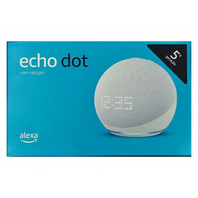 Echo Dot 5ª Geração  Com Relógio Alexa Branca Echo Dot 5ª Geração  Com Relógio Alexa Branca