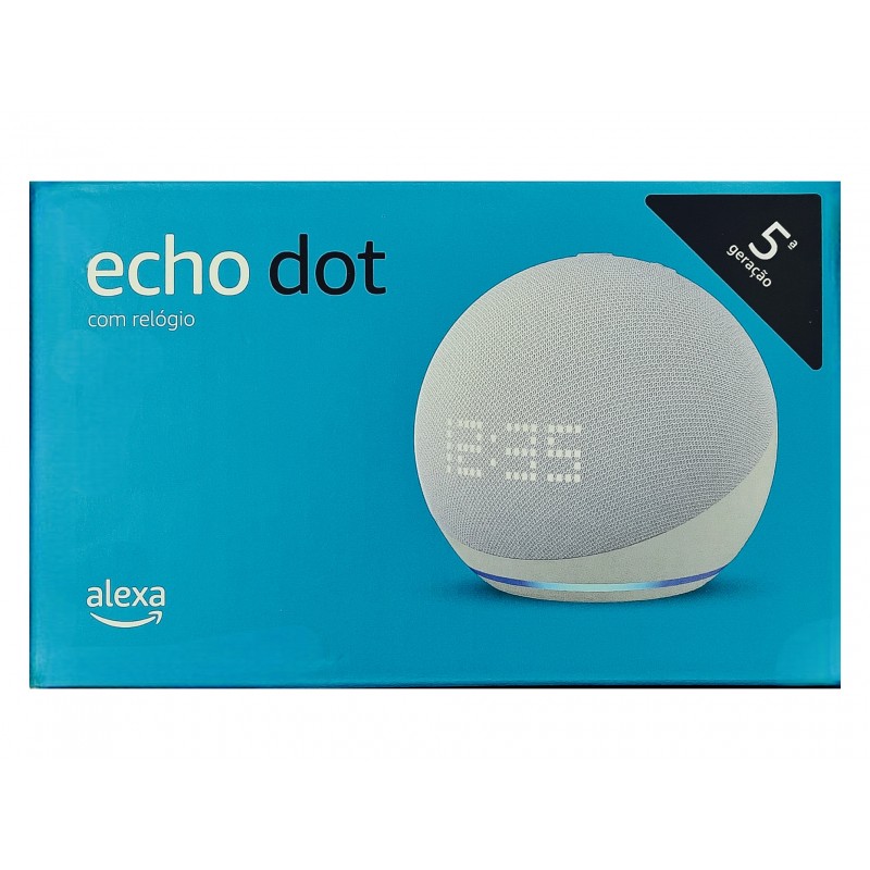Echo Dot 5ª Geração  Com Relógio Alexa Branca
