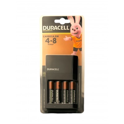 Carregador de Pilha  Com 4 Pilhas AA Duracell 