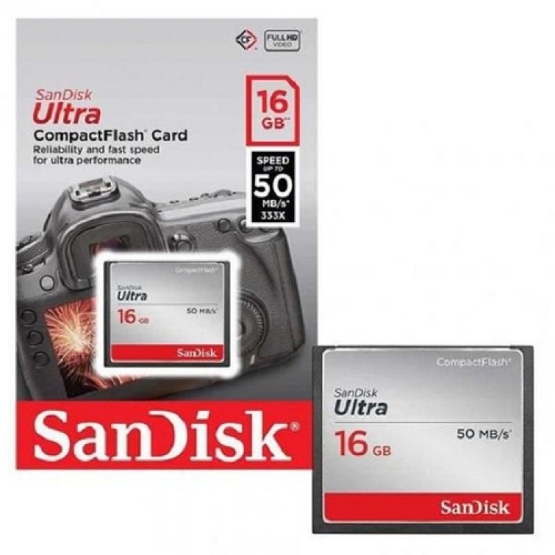 Cartão de Memória Compact Flash Sandisk 16GB Class 10