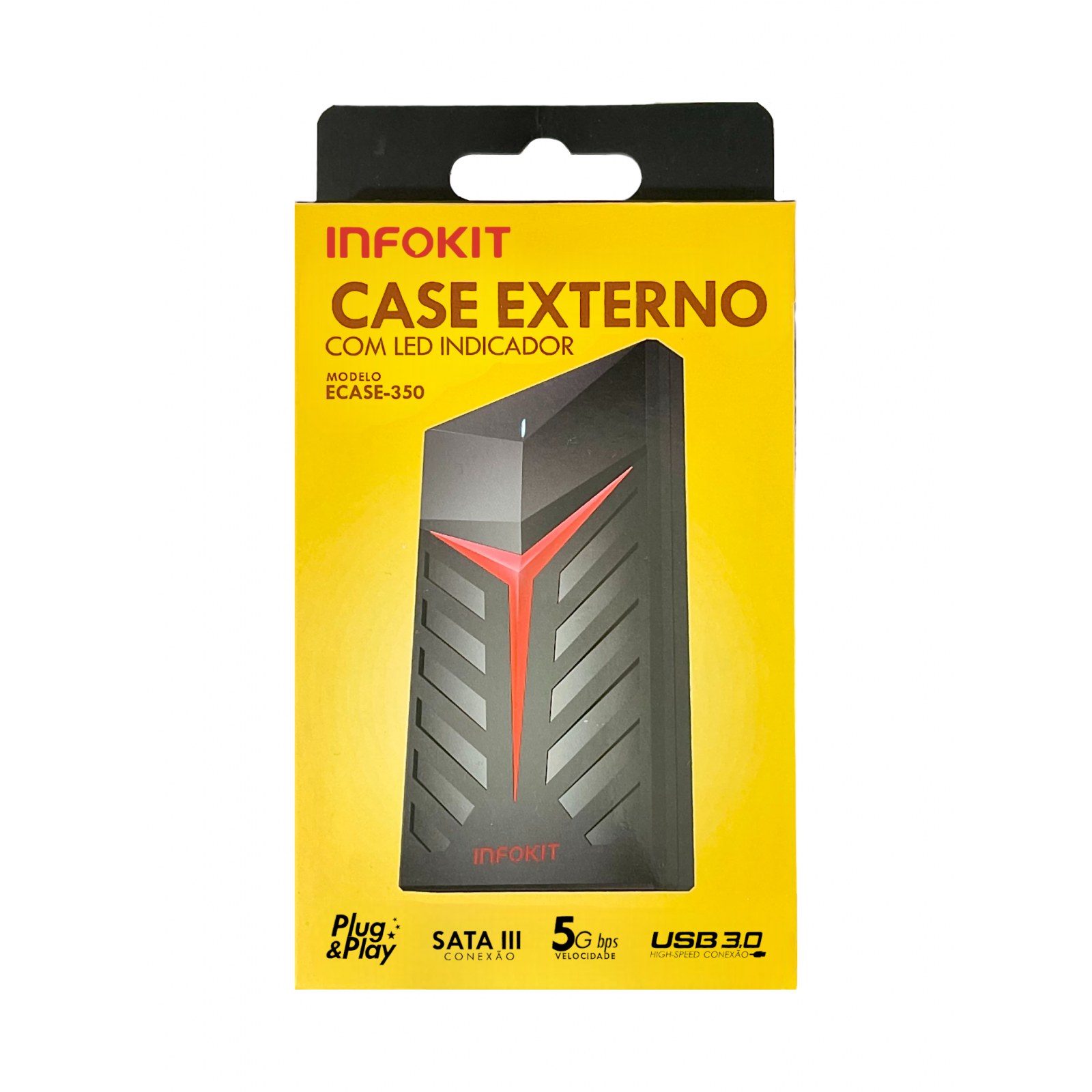 Case para hd sata 2 5 usb 3 0 ecase 350 infokit