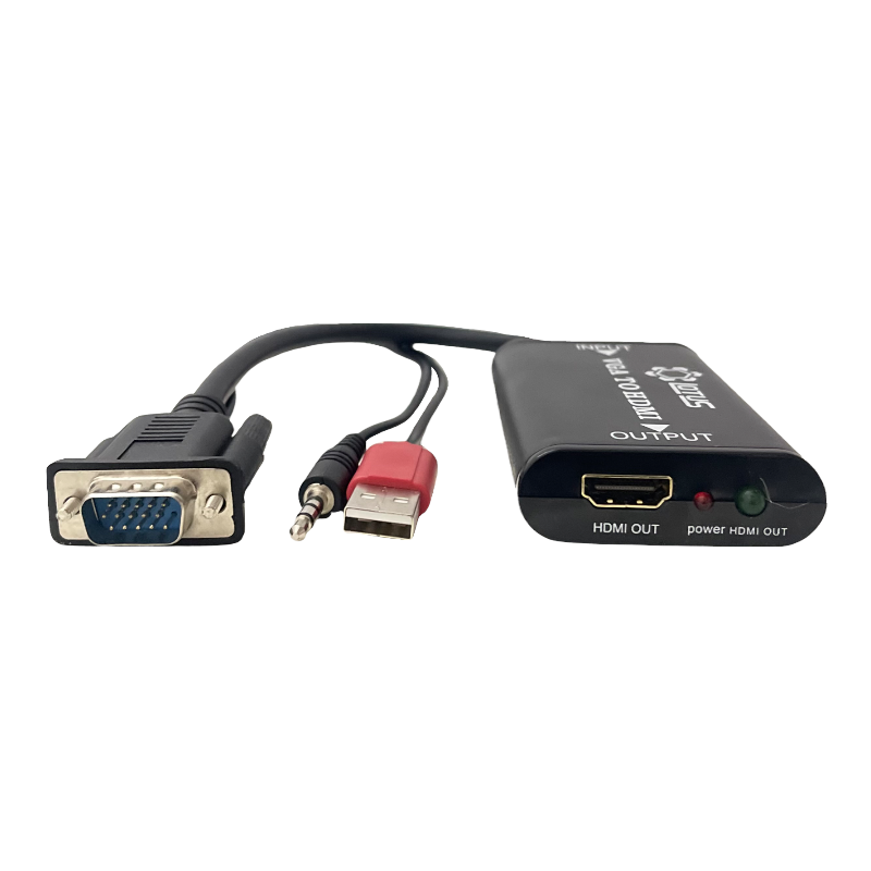 Conversor VGA para Hdmi com áudio USB