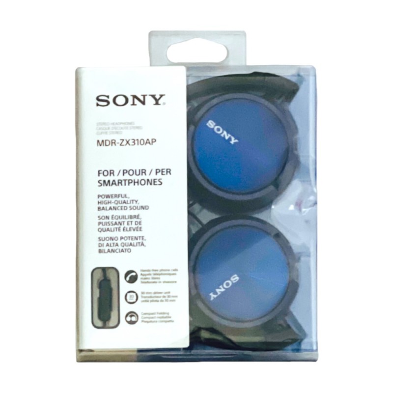 Fone de Ouvido com Microfone MDR-ZX310AP Azul Sony