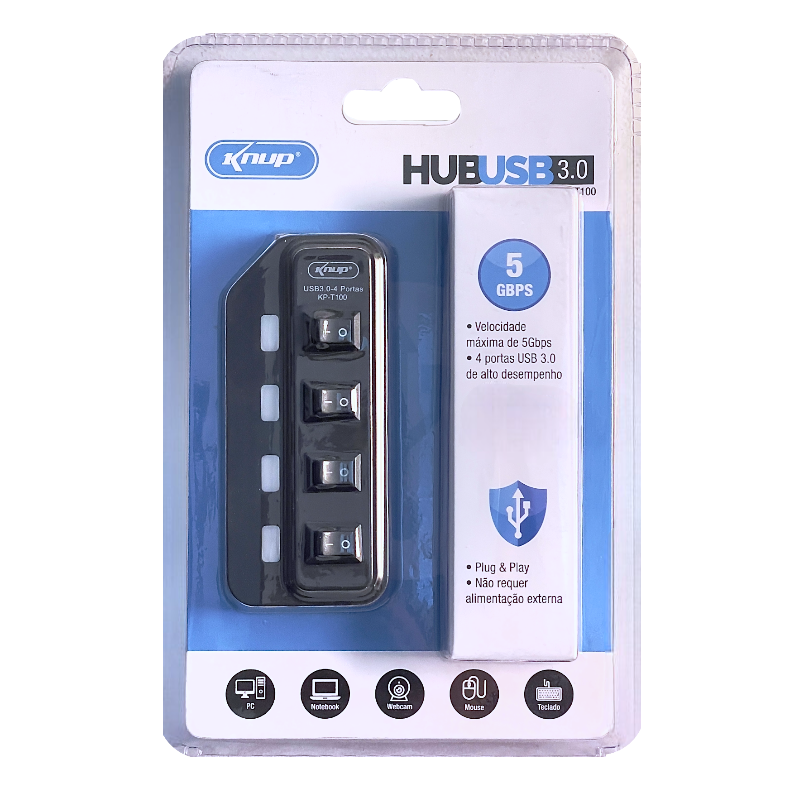 Hub Usb 3.0 4 Portas KP-T100 Knup