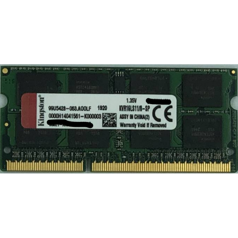 Memória Notebook DDR3 8Gb 1600Mhz Kingston 