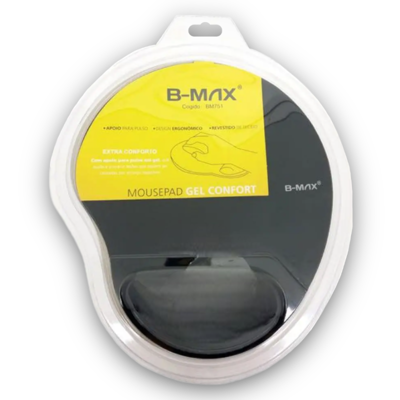 Mouse Pad Com Apoio de Pulso Gel Confort BM751 B-Max 