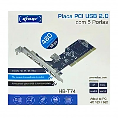 Placa Usb 2.0 PCI 5P Placa Usb 2.0 PCI 5P