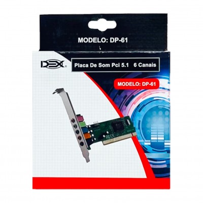 Placa PCI Som 5.1 6 Canais DP-61 DEX 