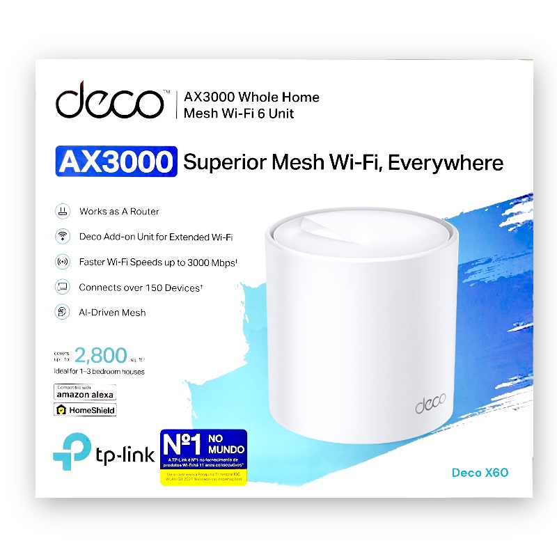 Roteador Deco X60 AX3000 Wi-Fi 6 Pack Com 1