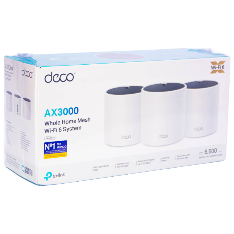 Roteador Deco X55 AX3000 Wi-Fi 6 Pack Com 3 Roteador Deco X55 AX3000 Wi-Fi 6 Pack Com 3