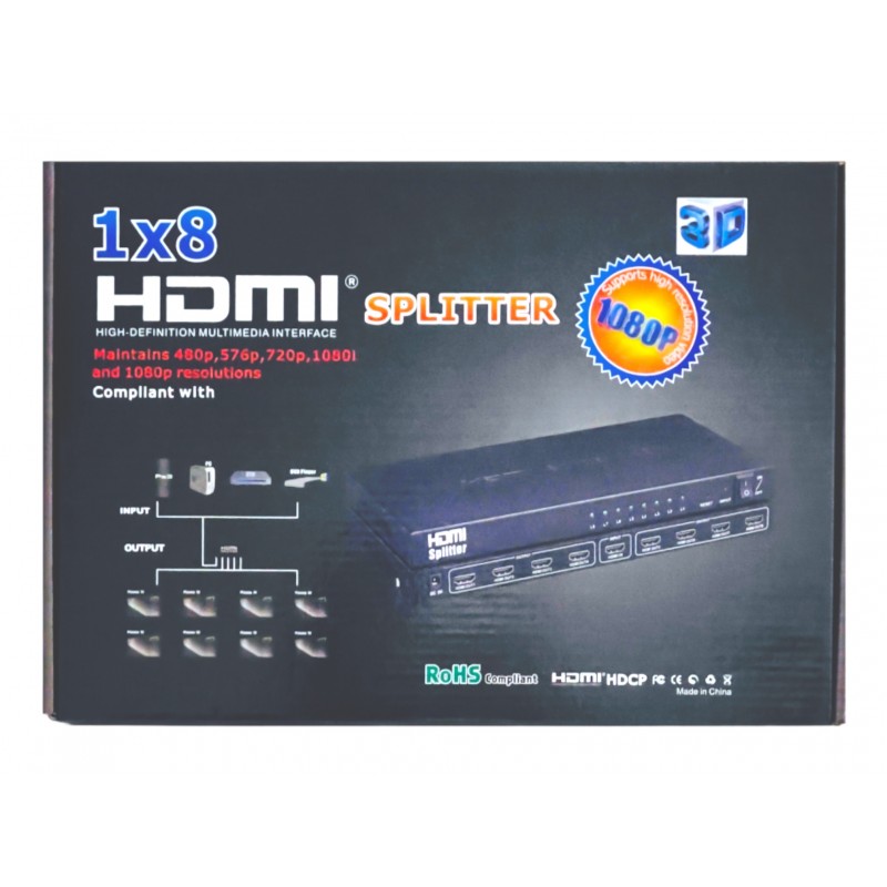 Splitter HDMI 1 X 8 