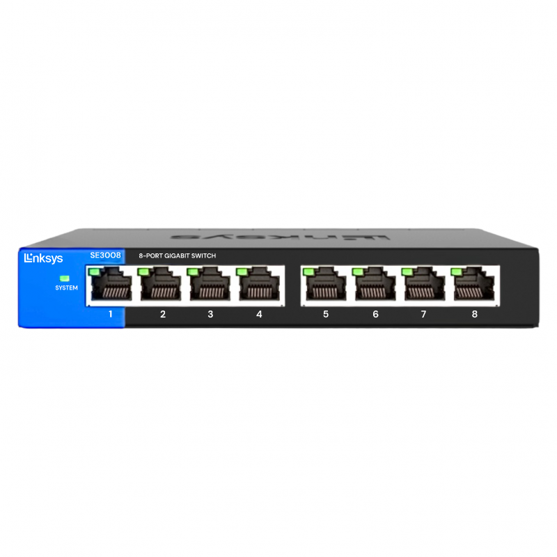 Linksys 8-Port Gigabit Ethernet Switch Black SE3008 - Best Buy