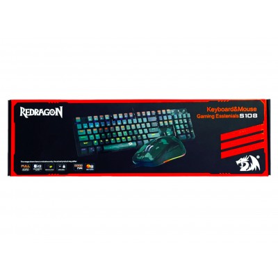 Kit Teclado e Mouse Com Fio Gamer Redragon S108