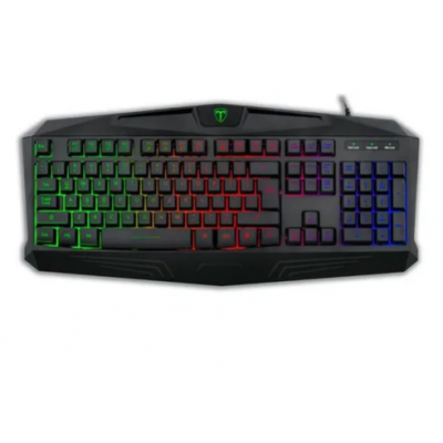 Teclado Com Fio Gamer Tanker Rainbow T-TGK106 Preto 