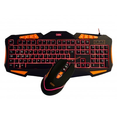 Kit Teclado e Mouse Com Fio Gamer Combo Gear TM 301 Oex
