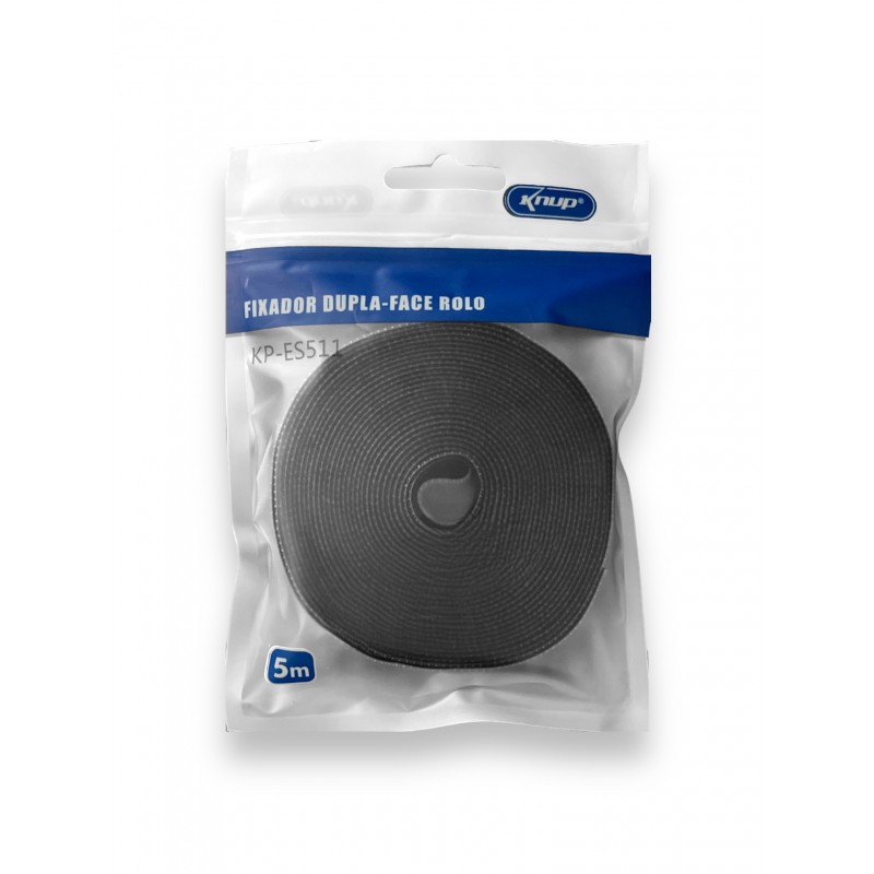 Rolo de Velcro 5mts Knup Preto KP-ES511