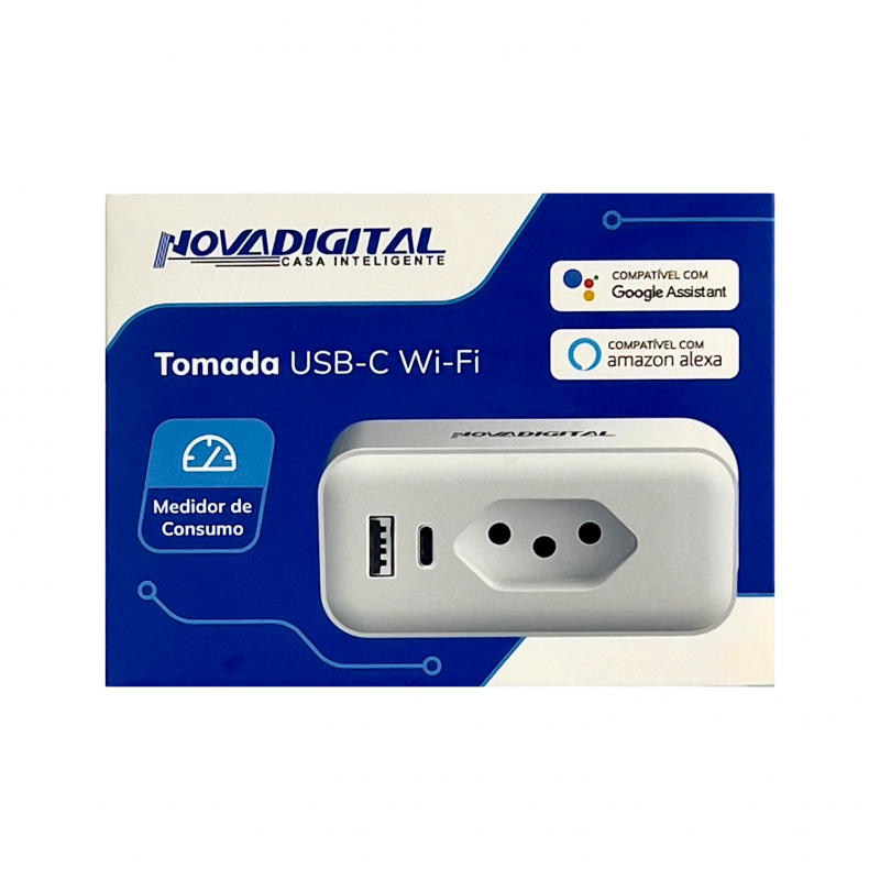 Tomada Inteligente Wi-Fi  Usb-C TW-USBC NovaDigital