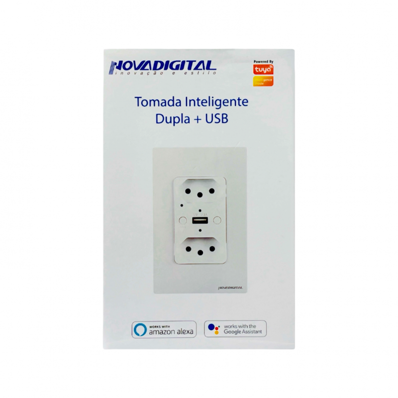 Tomada Inteligente Dupla USB Branco S2C-USB